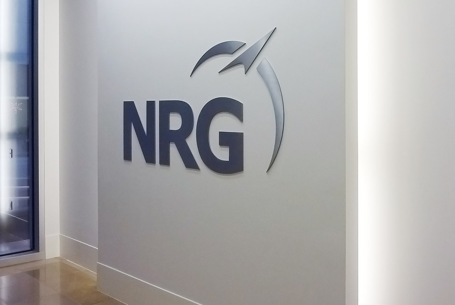 NRG logo on interior wall