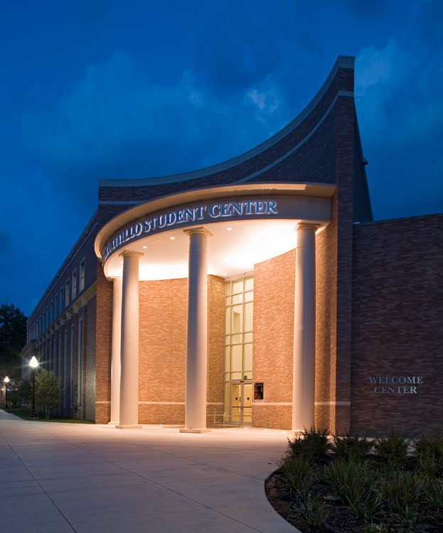 Stephen F. Austin Student Center exterior welcome sign