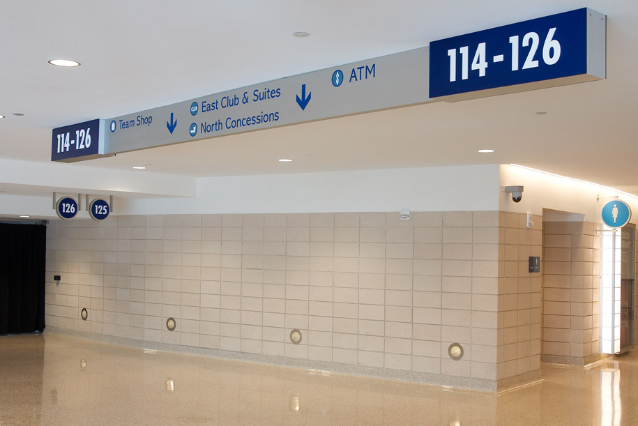 Toyota Center section and directional signs