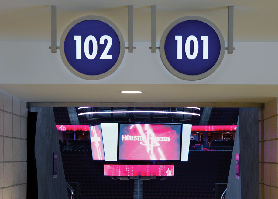 Toyota Center section signs